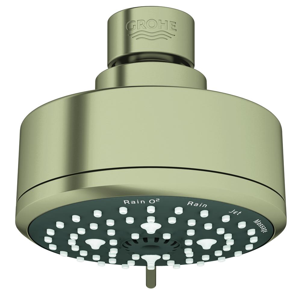 GROHE Tempesta Cosmopolitan 4Spray 4 in. Round Showerhead in Brushed
