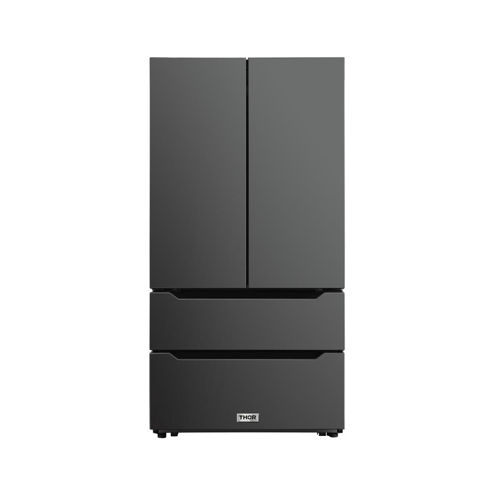 Thor Kitchen 22.5 cu. ft. Counter Depth French Door Refrigerator in Black Stainless Steel