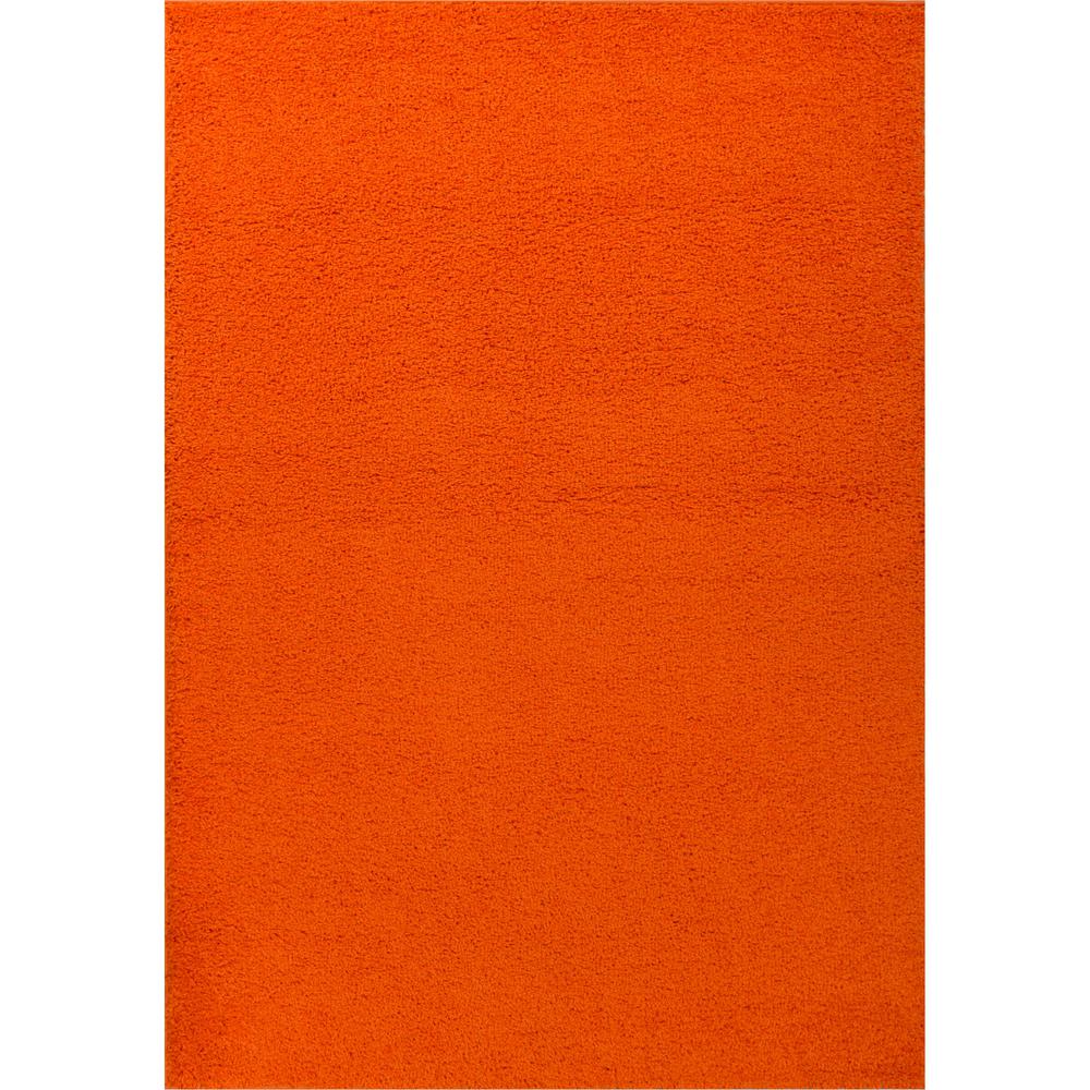 Well Woven Madison Shag Plain Orange 5 ft. x 7 ft. 2 in. Modern Solid