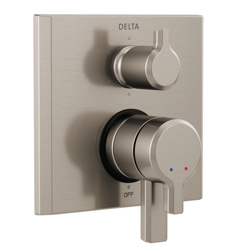 Delta Pivotal 2-Handle Wall-Mount 6-Setting Integrated Diverter Trim