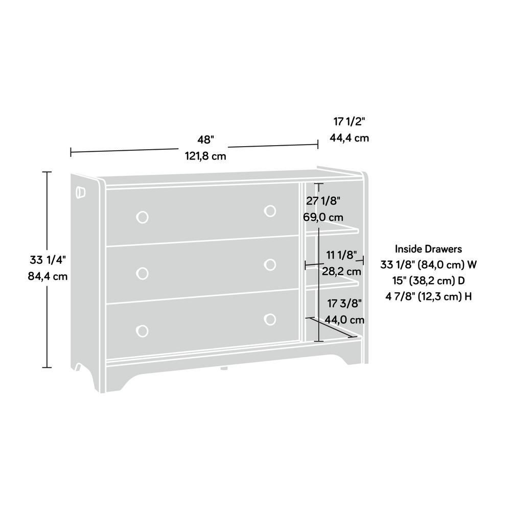 Sauder Pinwheel 3 Drawer Soft White Chest 421884 The Home Depot
