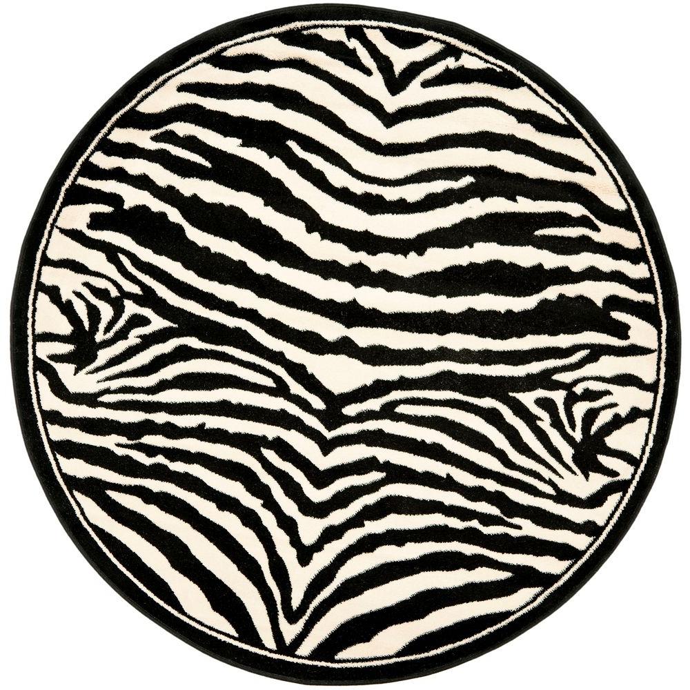 Round White Animal Print Area Rugs The Home Depot
