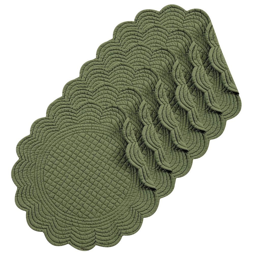C F Home Pine Round Green Placemat Set Of 6 862602231gs6 The C F Home Pine Round Green Placemat Set Of 6 862602231gs6 The Depot