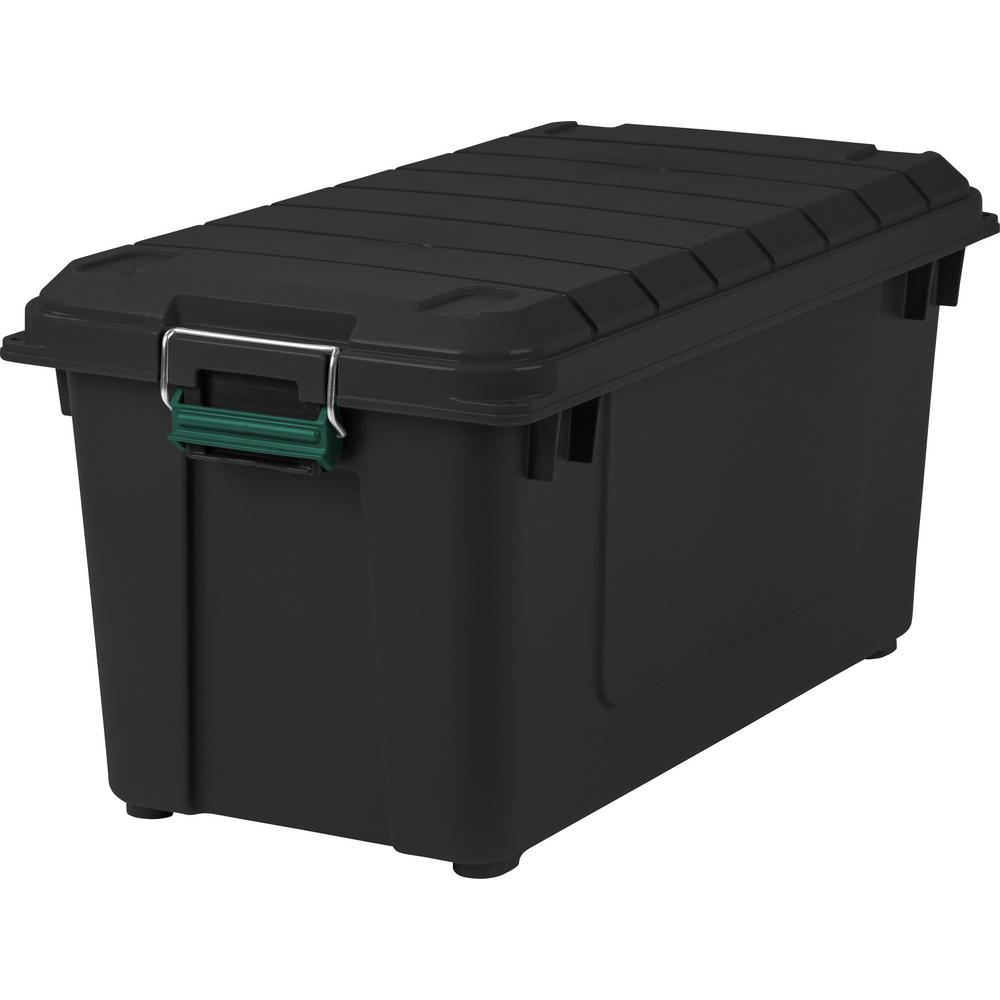 storage tie diy zip All in  Remington IRIS Depot It Weather Qt. 82 Store The  Home Storage Bin Black Tight 296004