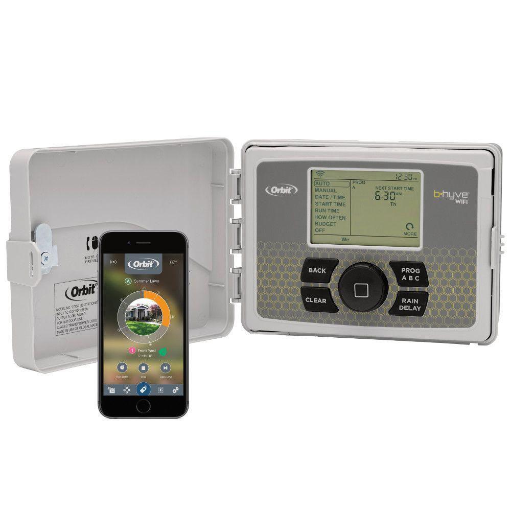 Wi Fi Irrigation Controllers Sprinkler Timers The Home Depot B Hyve 6 Zone Indoor Outdoor Smart Sprinkler Controller Works With