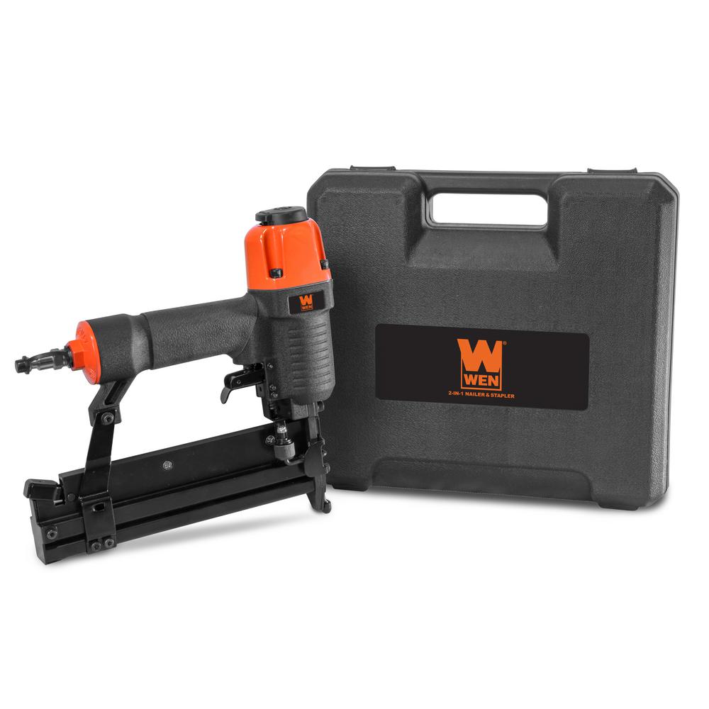 Wen 18 Gauge Brad Nailer Stapler 2 In 1 Pneumatic Staple Gun Case