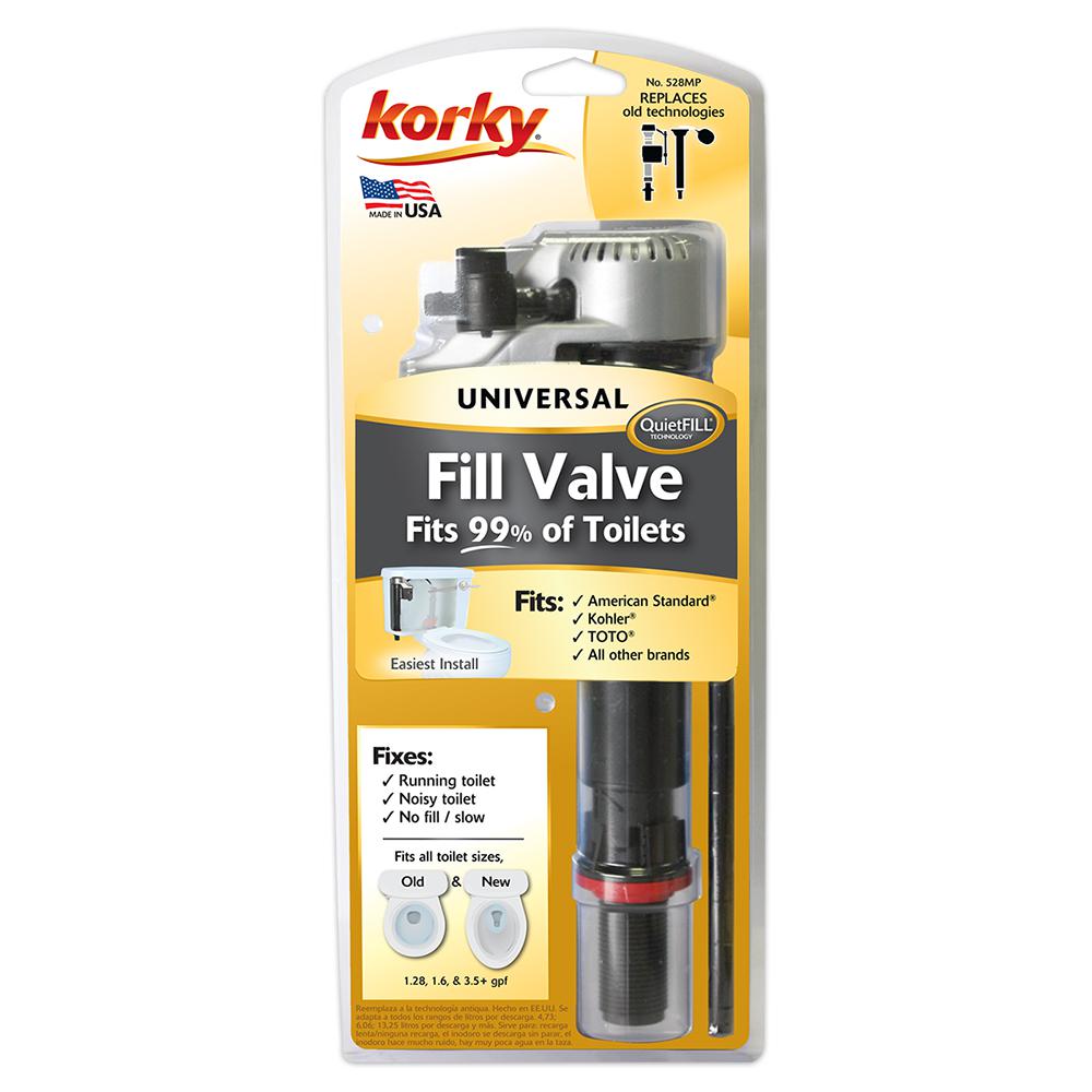 Korky QuietFill Toilet Fill Valve Plumbing Repair Parts Flush Noise