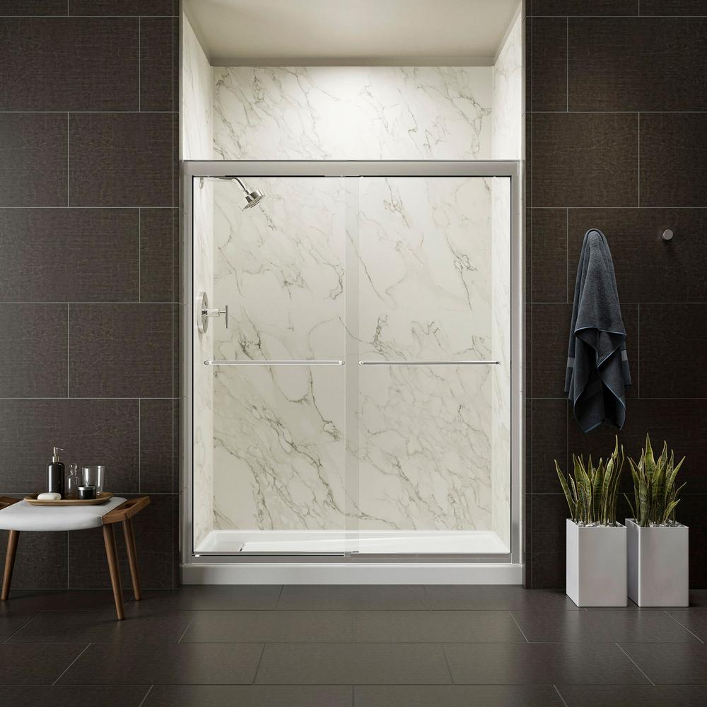 Kohler Fluence 59 5 8 In X 70 16 Semi Frameless Sliding Kohler Fluence 59 5 8 In X 70 16 Semi Frameless Sliding Shower Door Bright Polished Silver With Handle