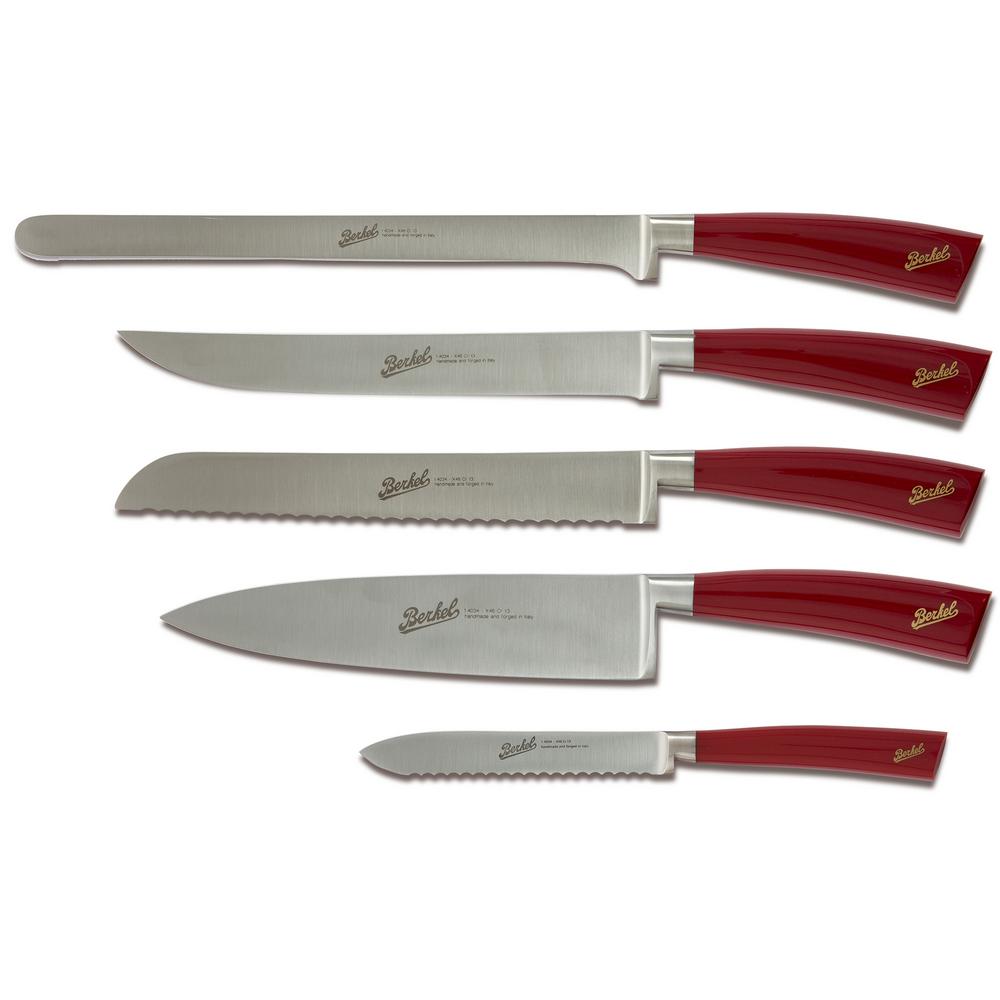 Berkel Elegance 5 Piece Kitchen Knife Set in RedKEL5CS00SRRGB The