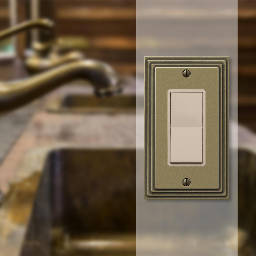 Amerelle Steps 1 Gang Decorator Wall Plate Rustic Br Amerelle Steps 1 Gang Decorator Wall Plate Rustic Br
