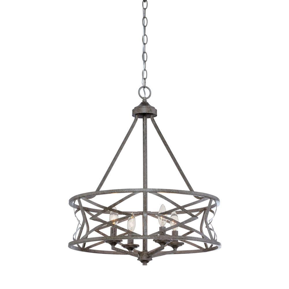 Millennium Lighting 4 Light Vintage Antique Silver Chandelier 2174