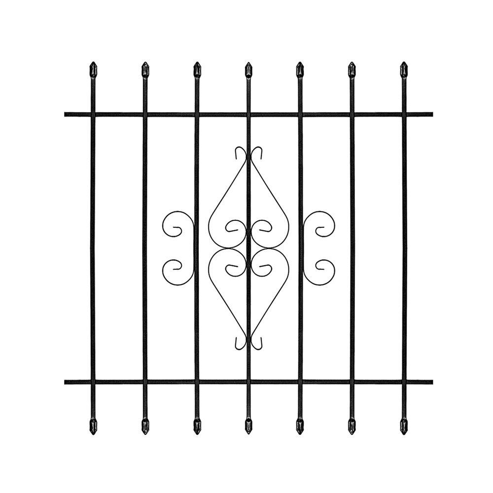 Unique Home Designs 48 in. x 48 in. Su Casa Black 9-Bar Window Guard ...