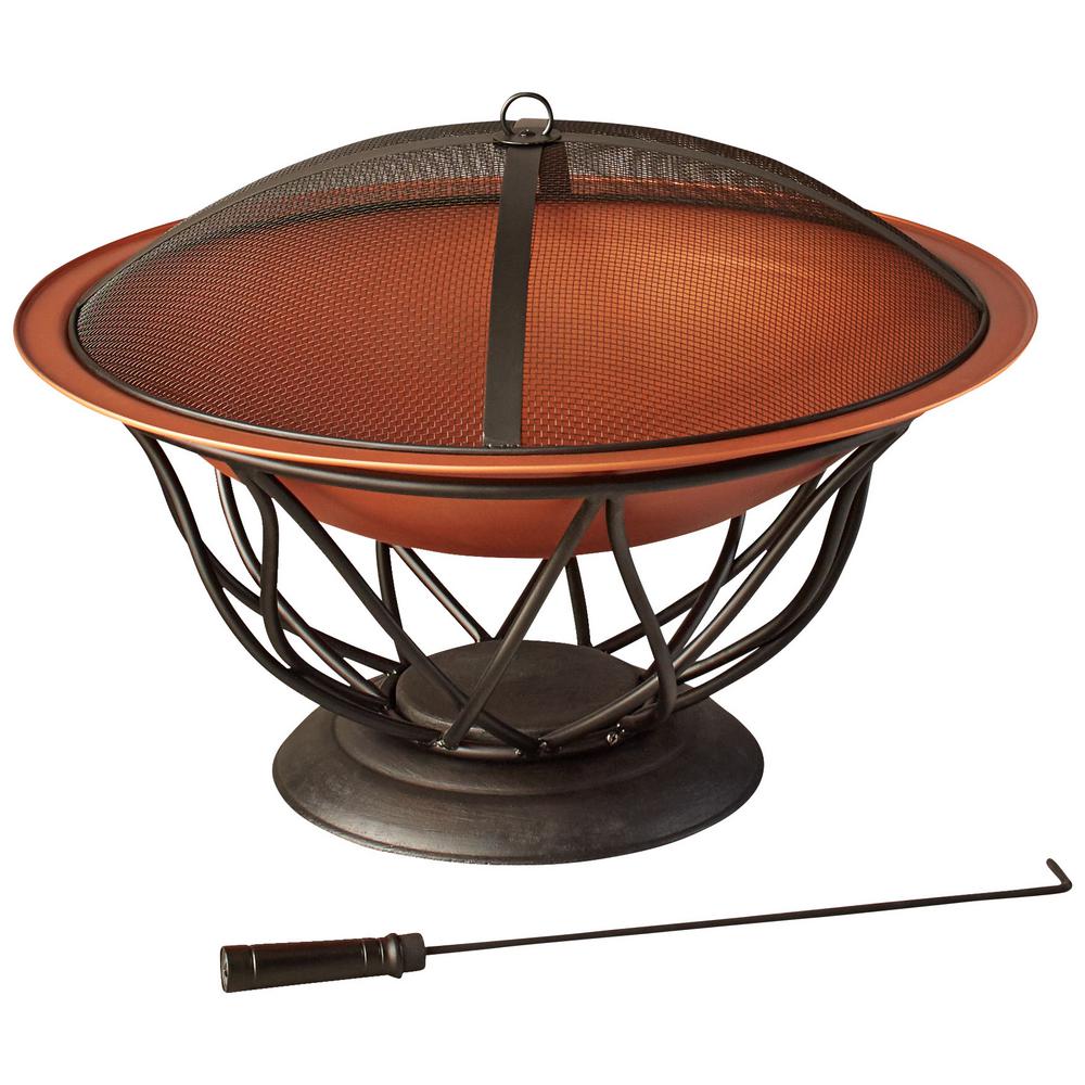 Hampton Bay Maison 30 In Copper Finish Bowl Fire Pit 25945 The