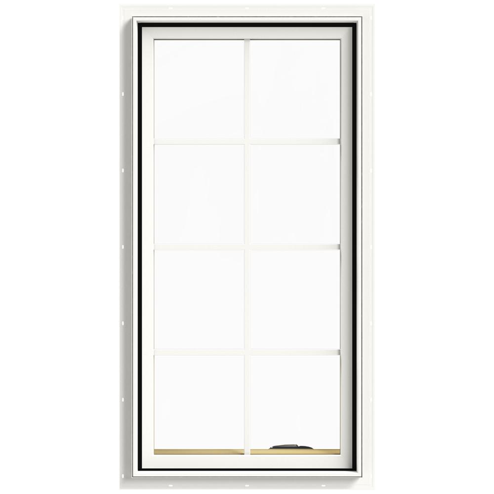 JELDWEN 24.75 in. x 48.75 in. W2500 Series White Painted Clad Wood RightHanded Casement