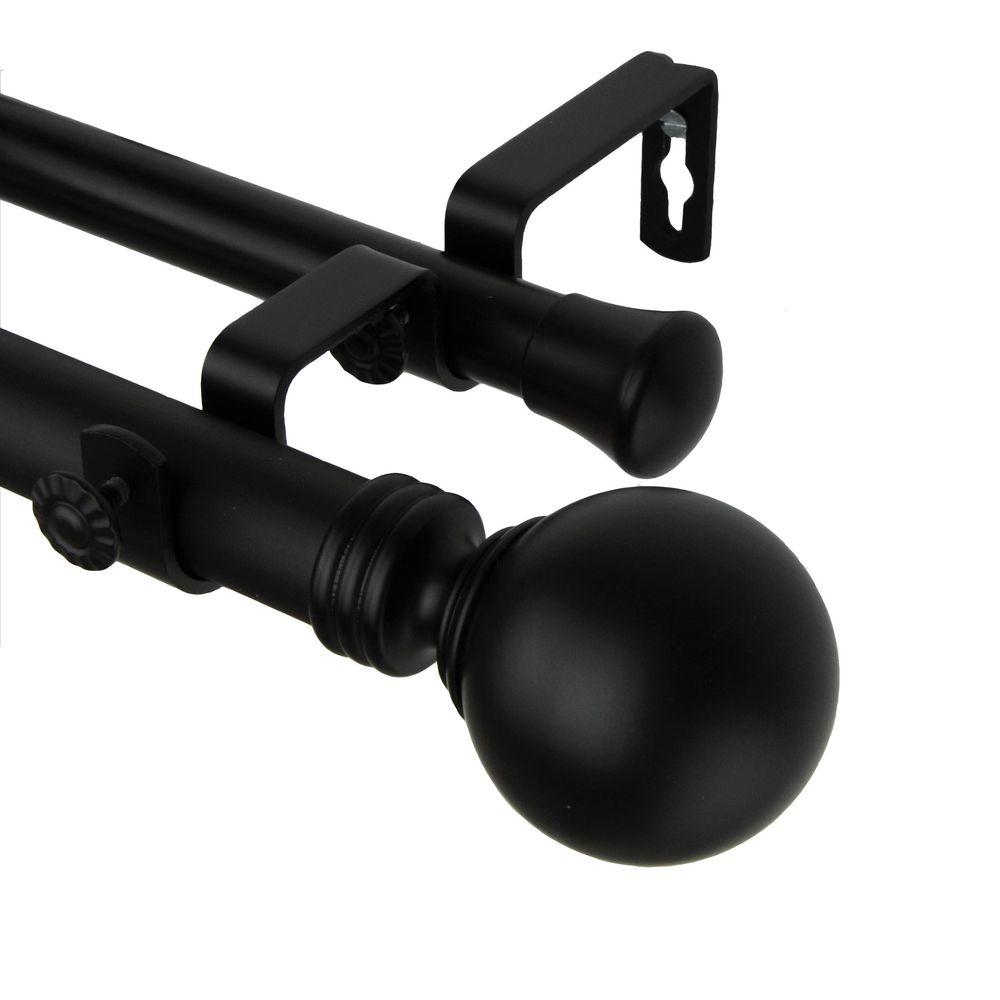 Rod Desyne 160 In 240 1 Globe Double Curtain Set This Review Is From 66 In 120 1 Globe Double Curtain Rod Set Black