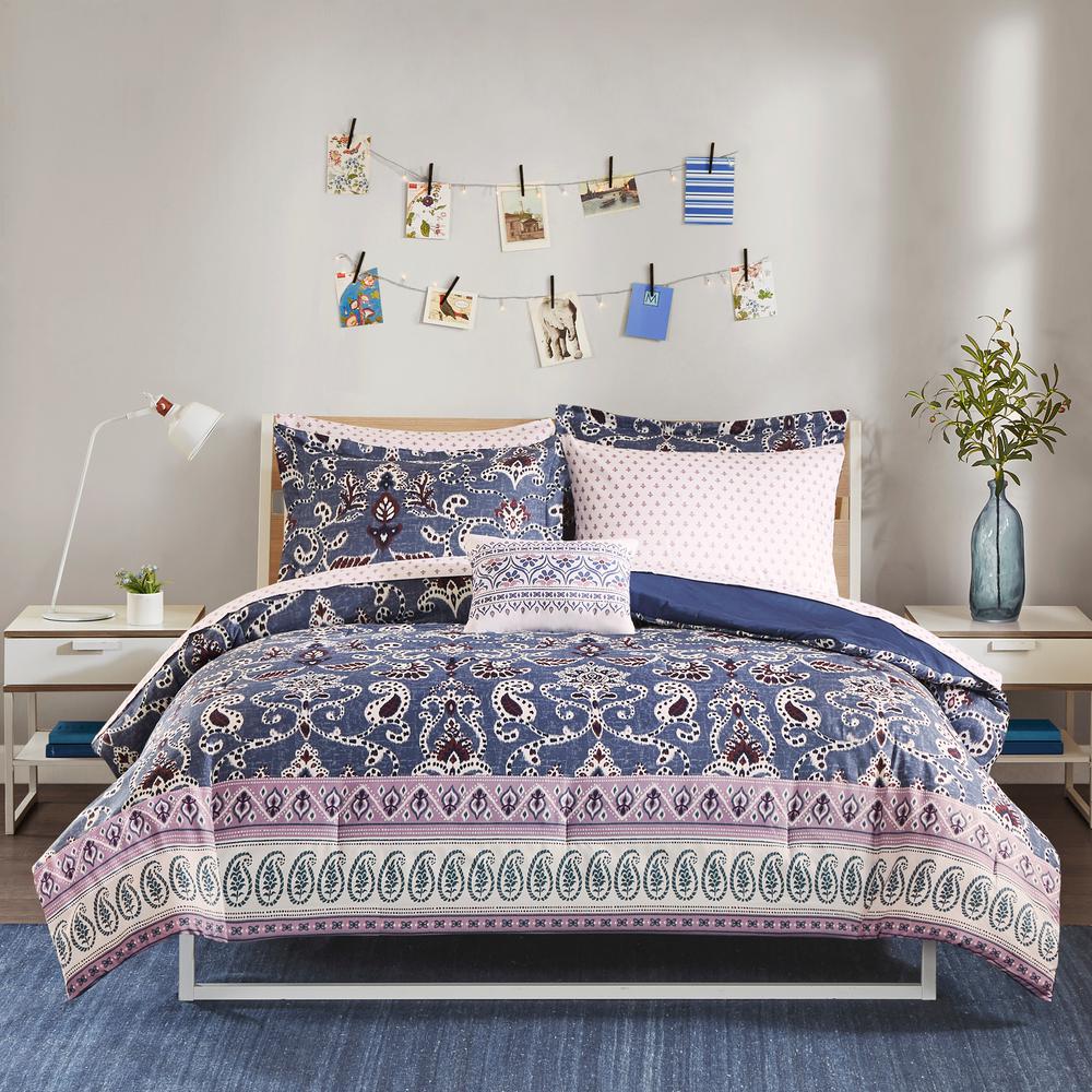 Intelligent Design Addison 8 Piece Purple Full Bed In A Bag Set