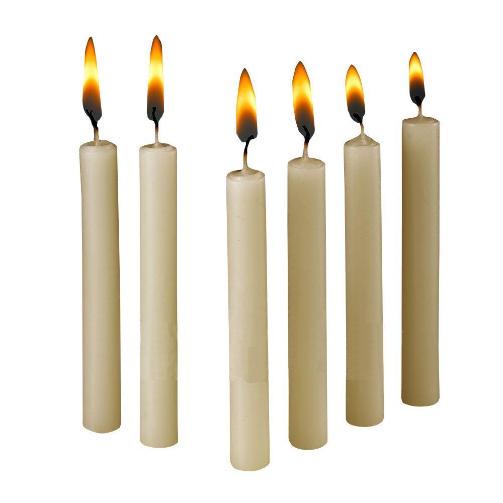 Light In The Dark 4 in. x 1/2 in. Thick Ivory Taper Candles (Set of 60