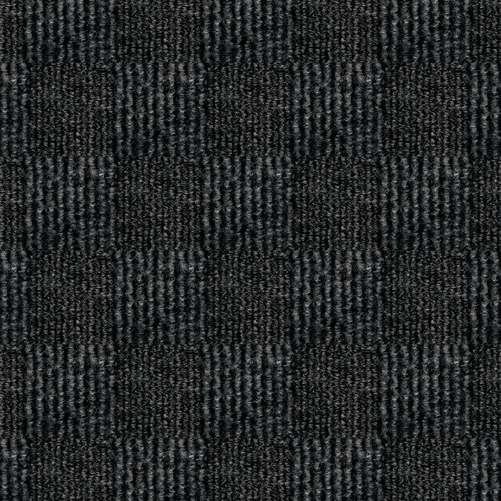 First Impressions City Block Black Ice Texture 24 in. x 24 in. Carpet Tile 15 Tiles\/Case 