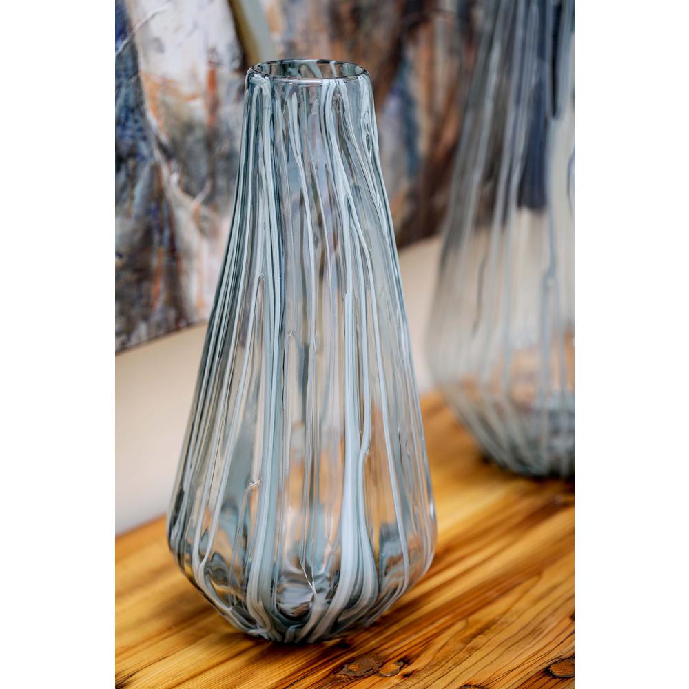 14 in. Glass Decorative Vase in Light Gray53071 The Home Depot
