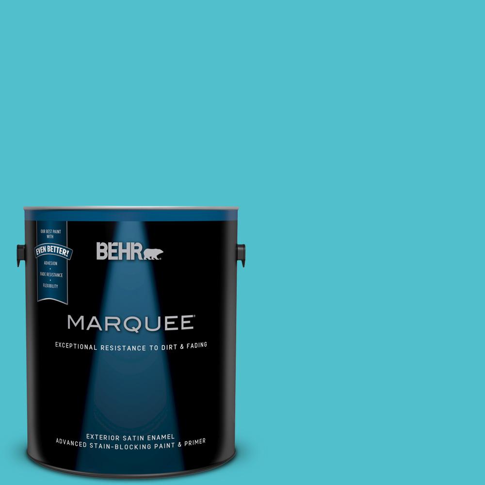 Behr Marquee 1 Gal 510b 5 Jamaican Sea Satin Enamel Exterior Paint 510b 5 Jamaican Sea Satin Enamel Exterior Paint And Primer In One