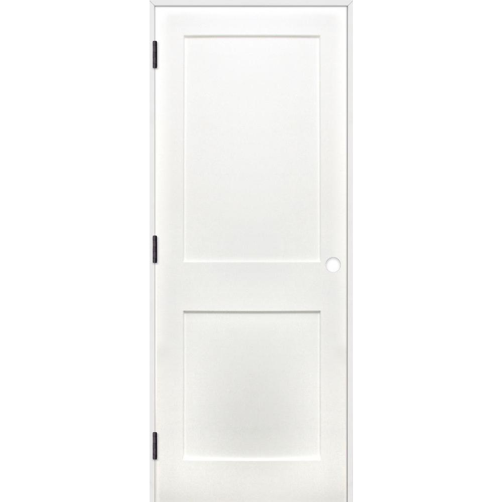 18 In X 80 In Shaker Unfinished 2 Panel Solid Core Primed Pine Wood Reversible Single Prehung Interior Door