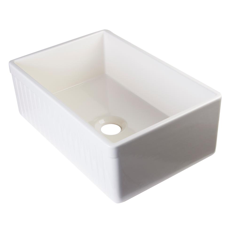 Alfi Brand Fluted Farmhouse A Fireclay 30 In Single Basin Alfi Brand Fluted Farmhouse A Fireclay 30 In Single Basin Kitchen Sink Biscuit
