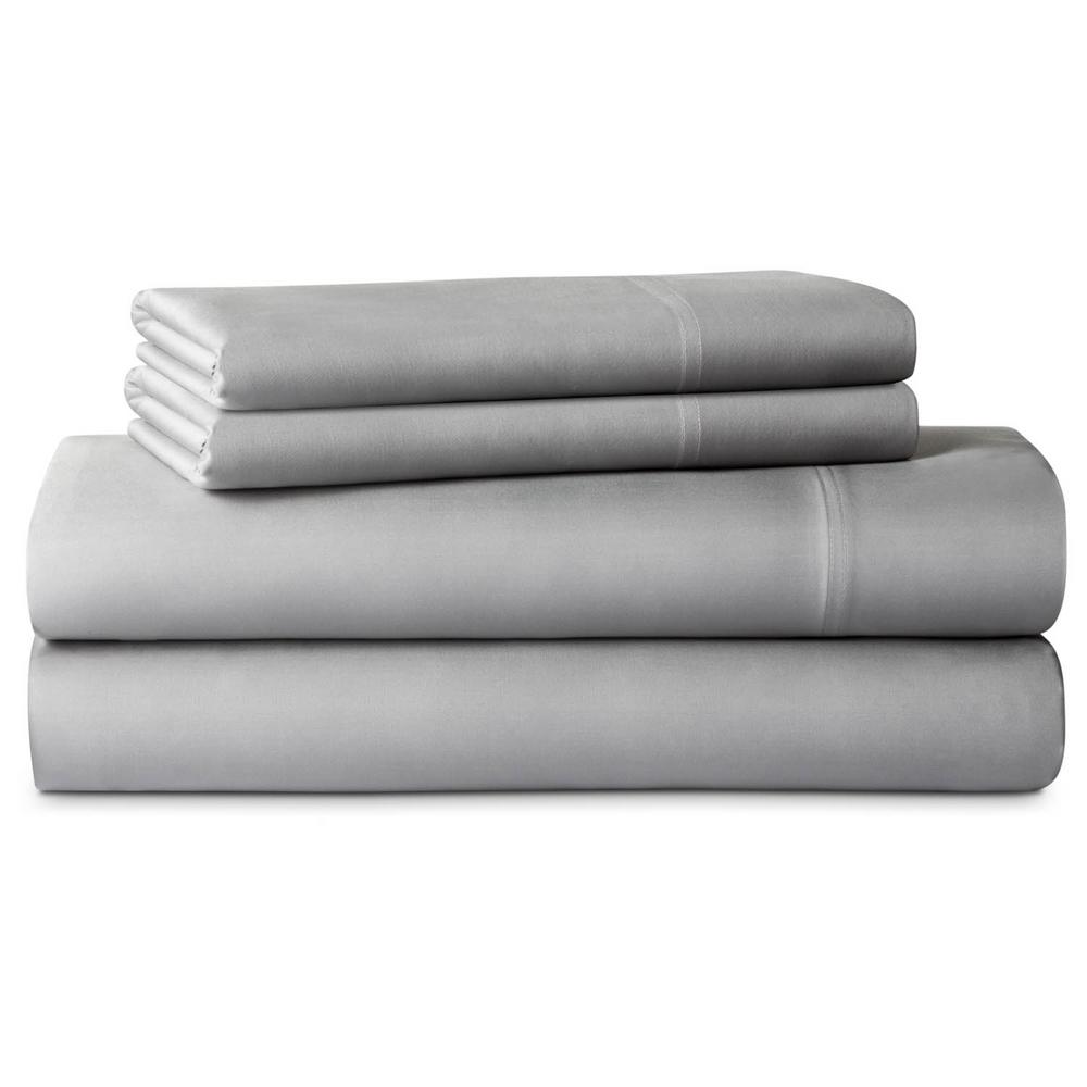 Lucid 4-Piece Gray Rayon from Bamboo Queen Sheet Set-LU25QQASBS - The ...