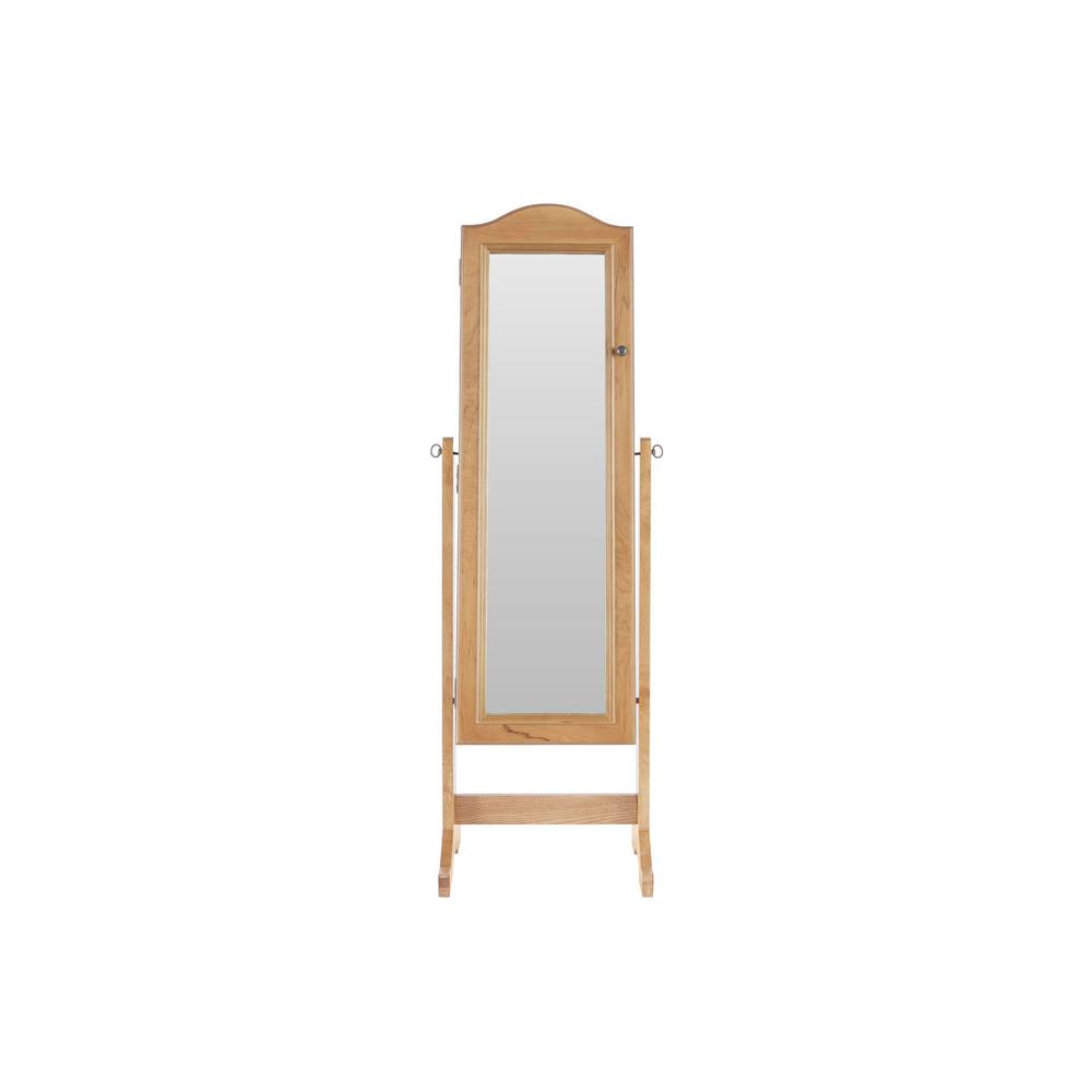 StyleWell StyleWell Walnut Finish Jewelry Mirror with Sliding Door (28