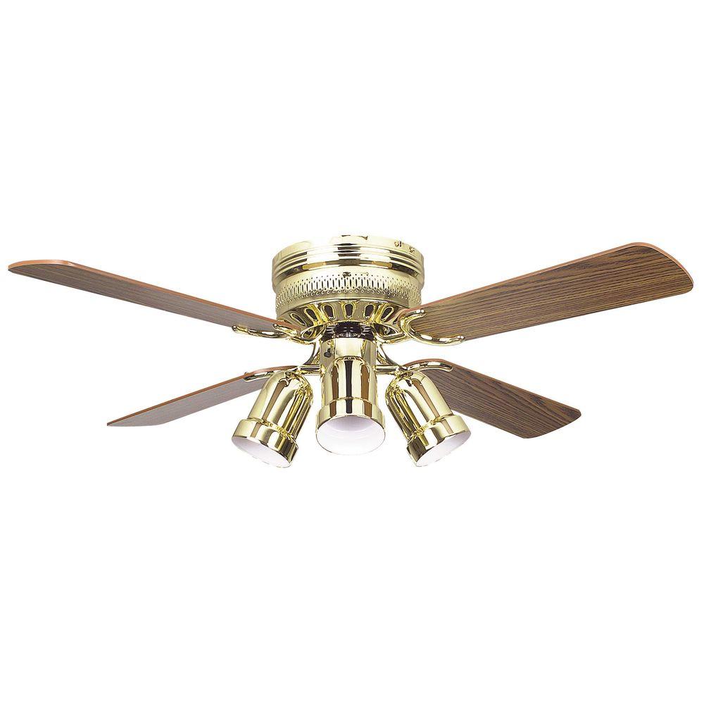 Radionic Hi Tech Palilly 42 In Polished Brass Ceiling Fan With