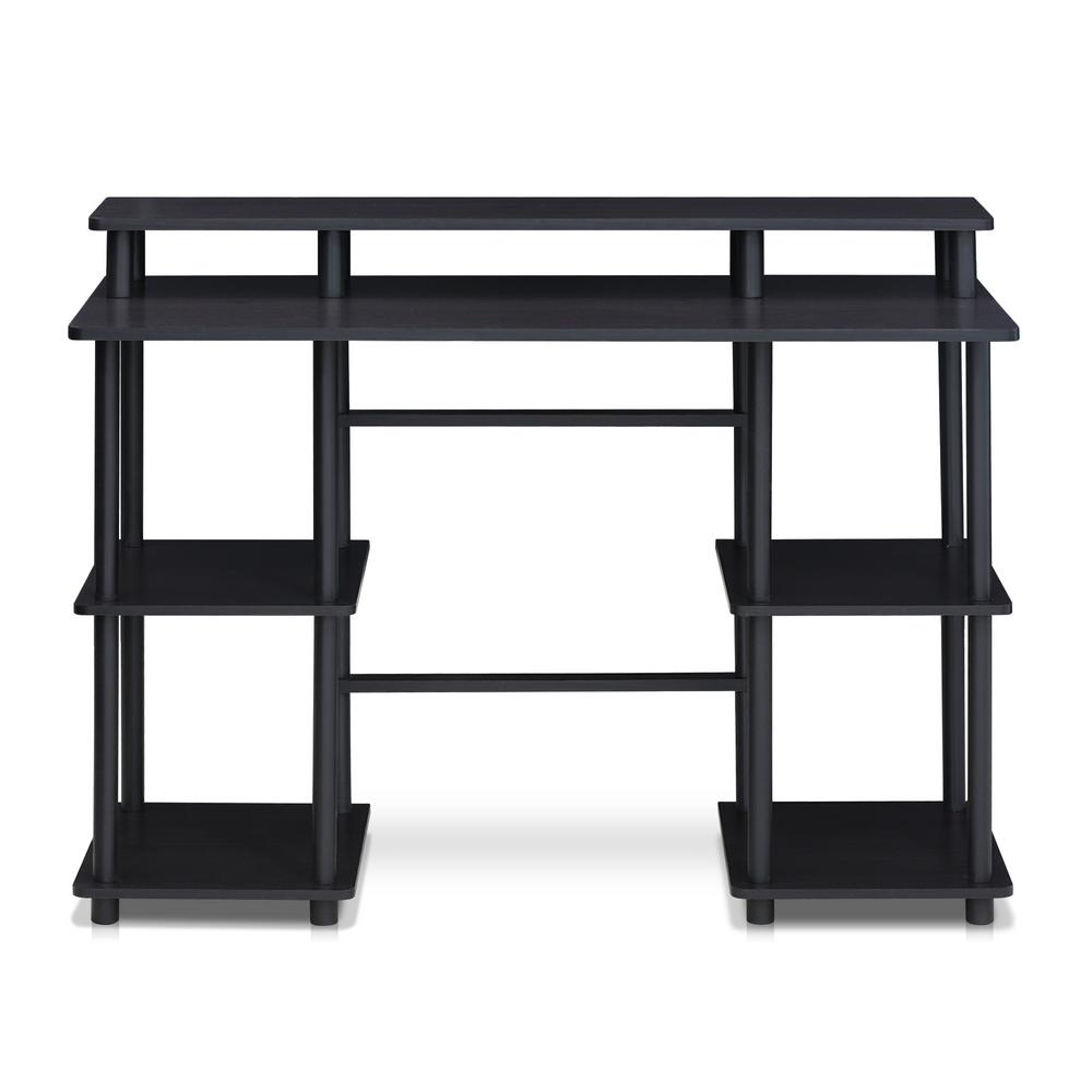 Furinno TurnNTube Espresso/Black Computer Desk with Top Shelf17045EX