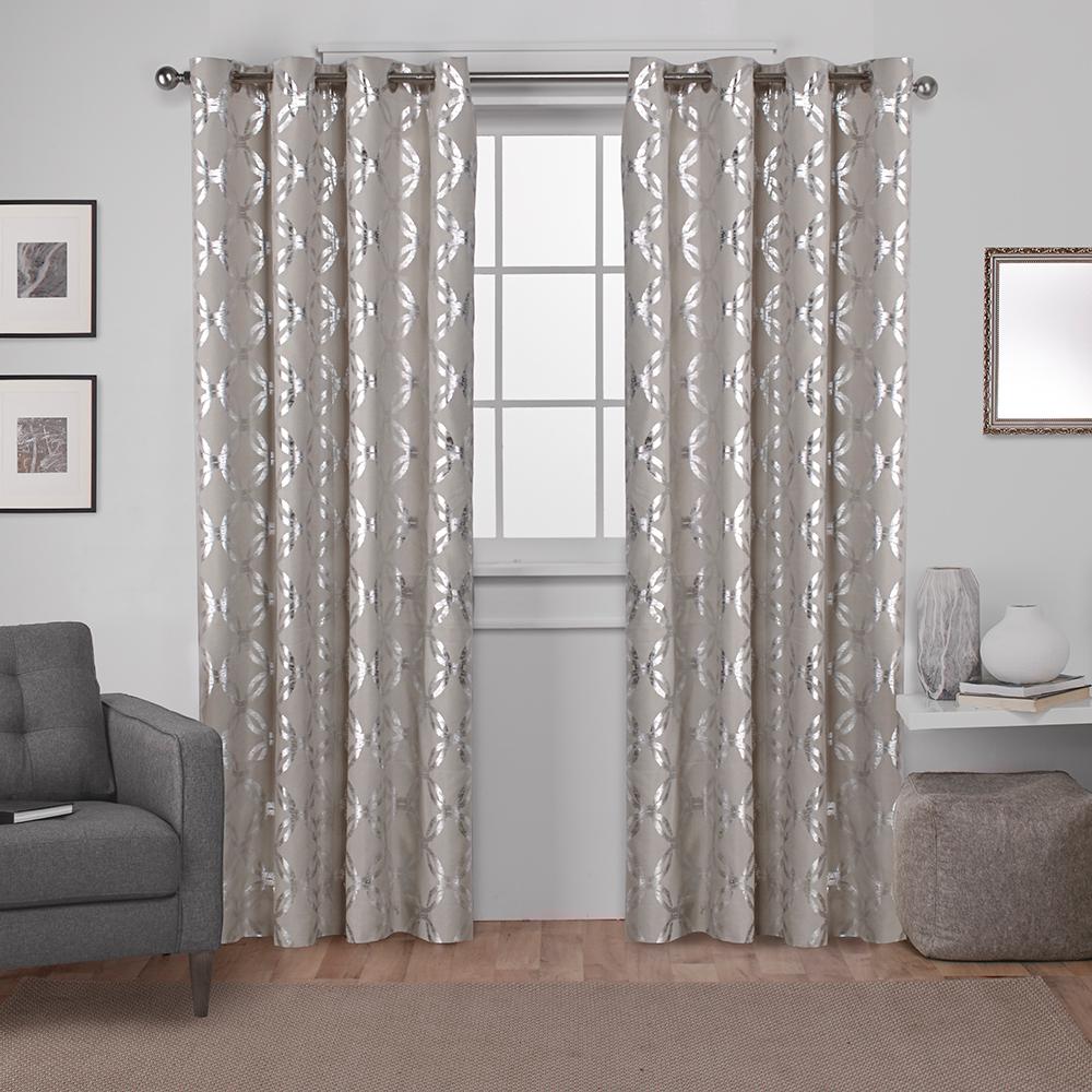 Modo 54 In W X 108 In L Jacquard Grommet Top Curtain Panel In