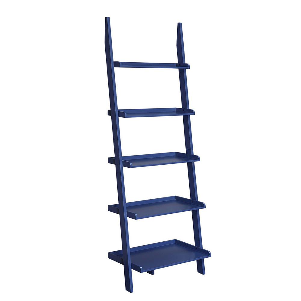 American Heritage 72 in. (H) Cobalt Blue Wood 5 Shelf Ladder BookcaseR6322 The Home Depot