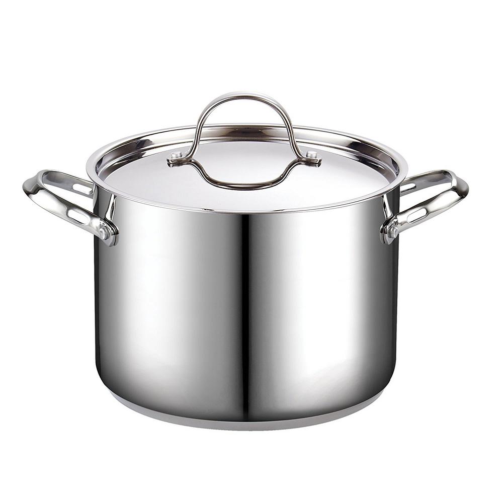 Renewed Cook N Home 02401 Stainless Steel 4-Piece 8 Quart Pasta Cooker Steamer Multipots,