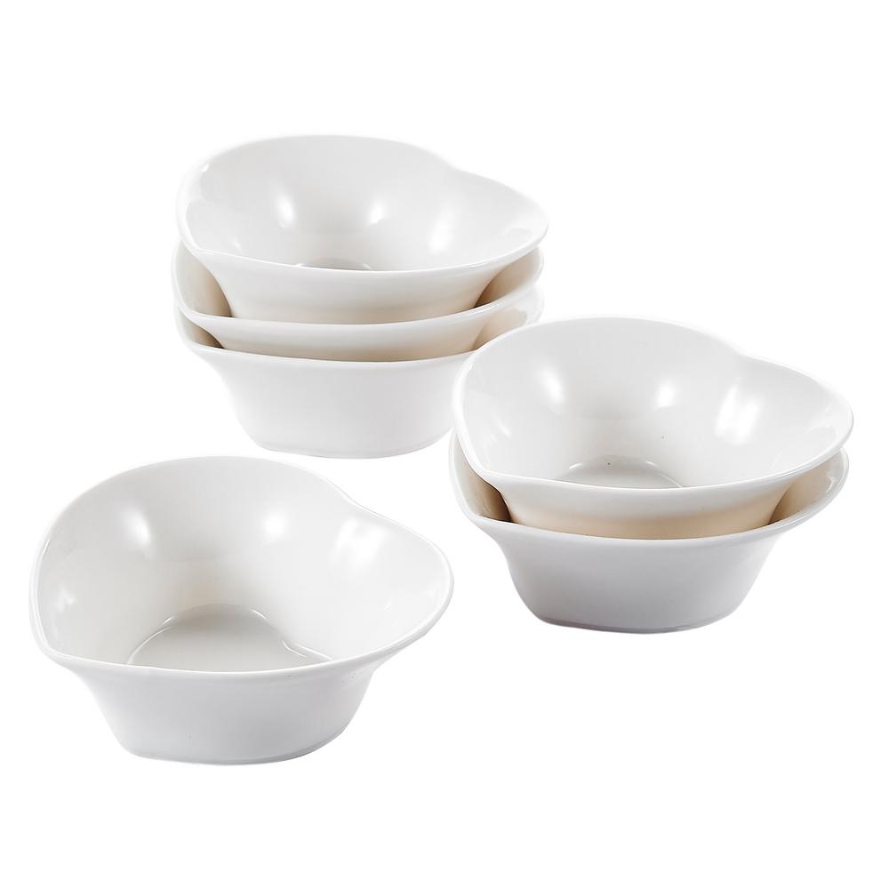 MALACASA 3.5 in. White Ceramic Ramekins Set for Souffle Dishes (Set of
