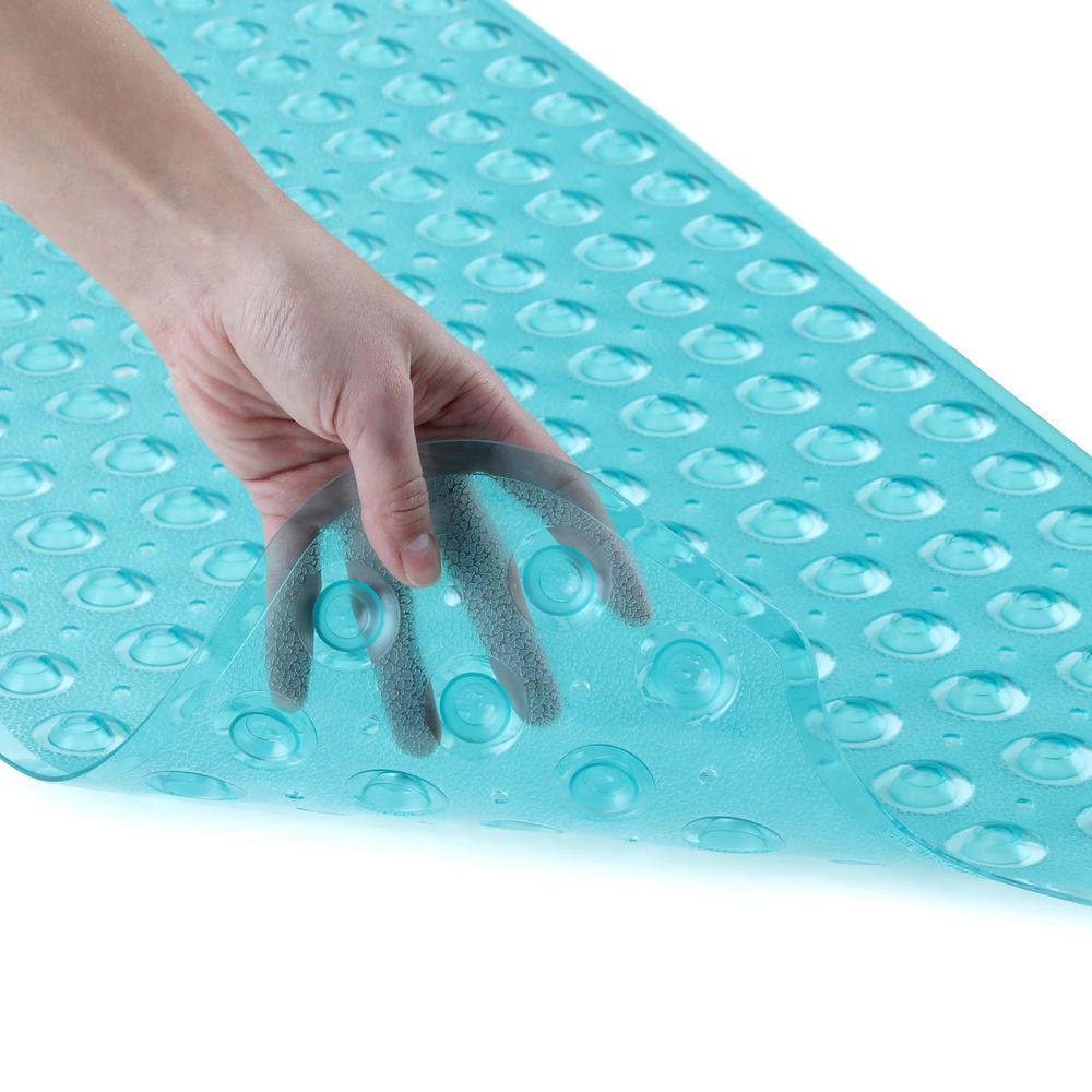 Slipx Solutions 16 In X 39 In Extra Long Bath Mat In Aqua 05723