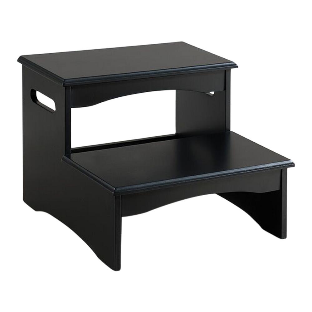 Kings Brand Furniture 2 Step Black Wood Bedroom Stool Kings Brand Furniture 2 Step Black Wood Bedroom Stool
