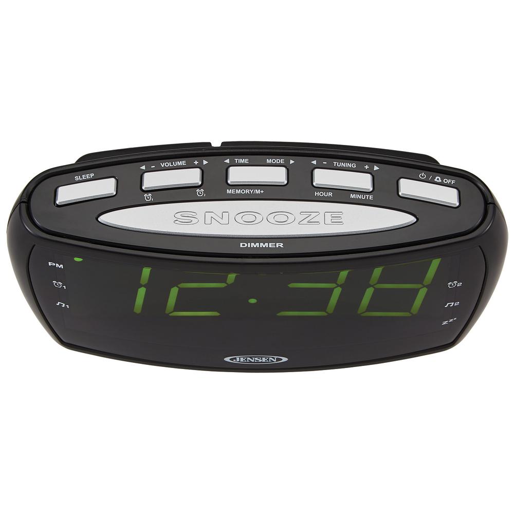 Jensen Am Fm Alarm Clock Radio With Large Display Jcr 208 The Home Depot