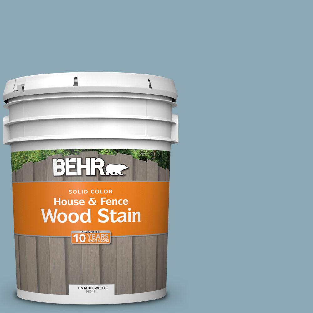 BEHR 5 gal. 530F4 Newport Blue Solid Color House and Fence Exterior Wood Stain01105 The
