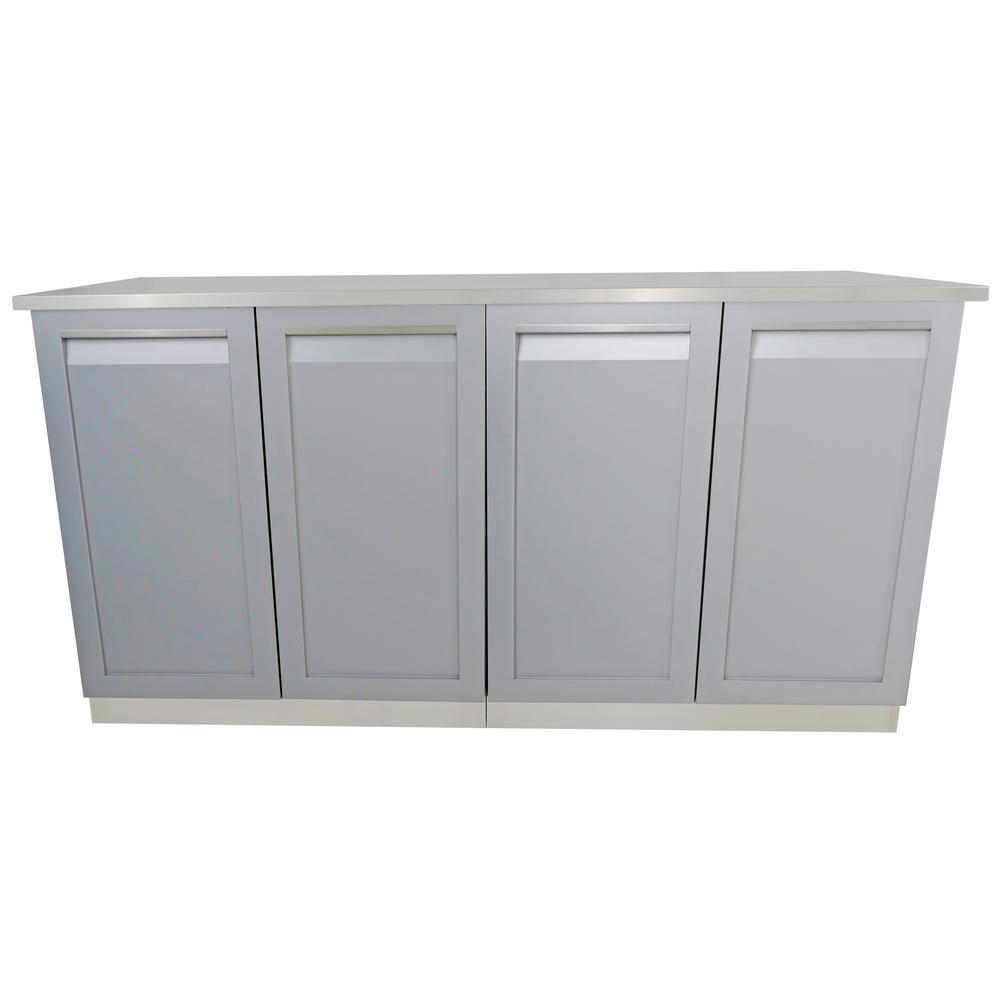 4 Life Outdoor 3-Piece 66 in. x 36 in. x 24 in. Stainless ...