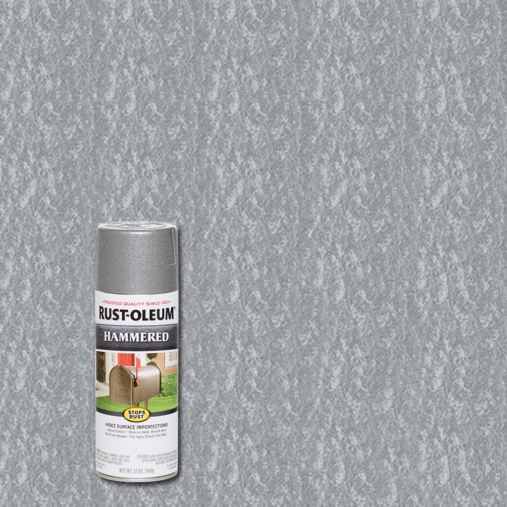 Rust Oleum Stops 12 Oz Hammered Silver Protective Spray Paint Hammered Silver Protective Spray Paint