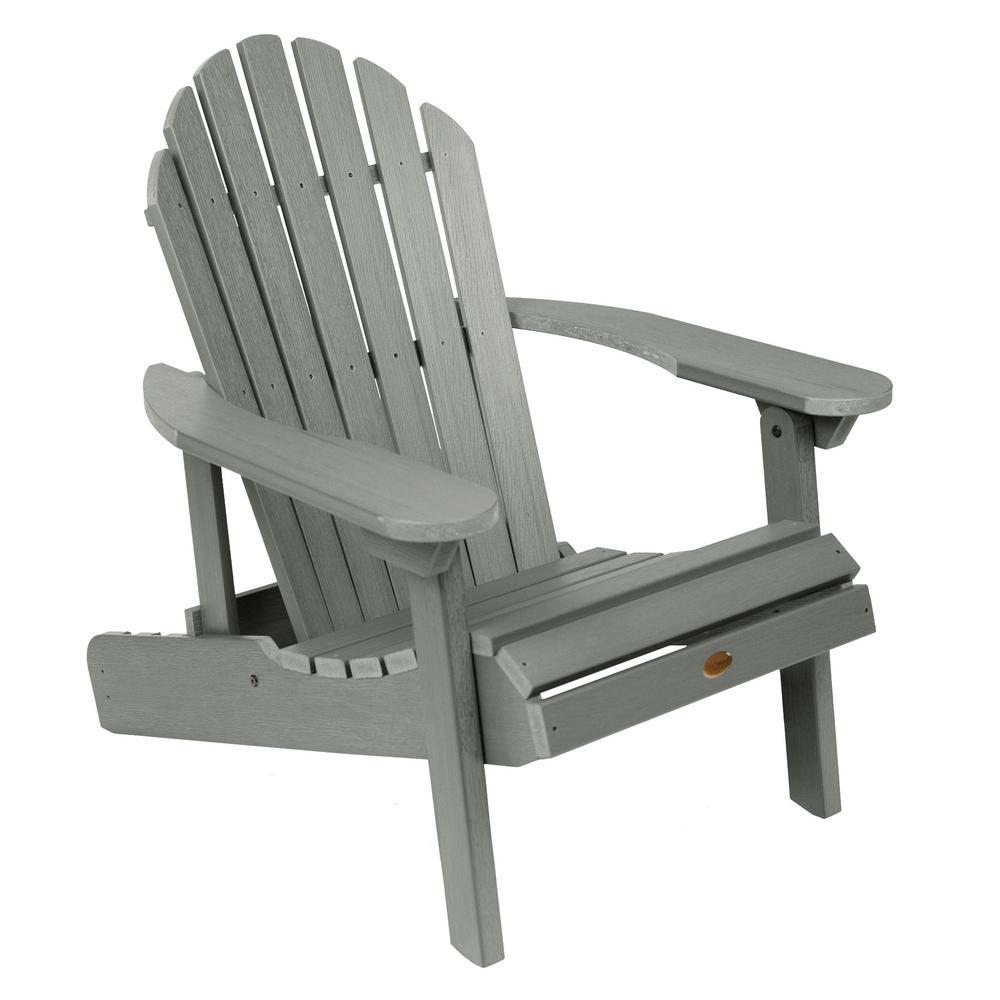 Aeanm Adirondack Chair Classic Folding and Reclining Adirondack Chair with Adjustable Backrest for Patio Deck Garden 250-Pound Capacity Black Backyard /& Lawn Furniture