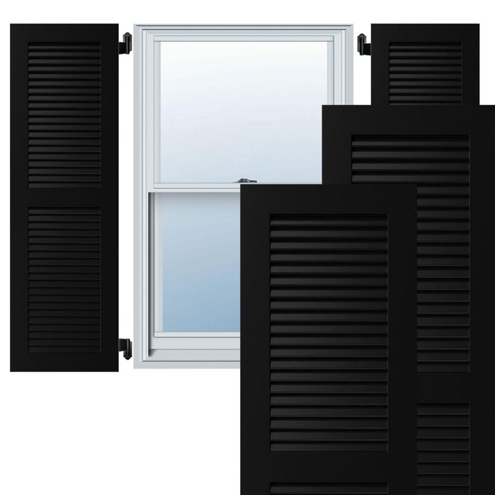 Black 15 Ply Gem Shutters and Accents VINLV1547 33 Louvered Shutter