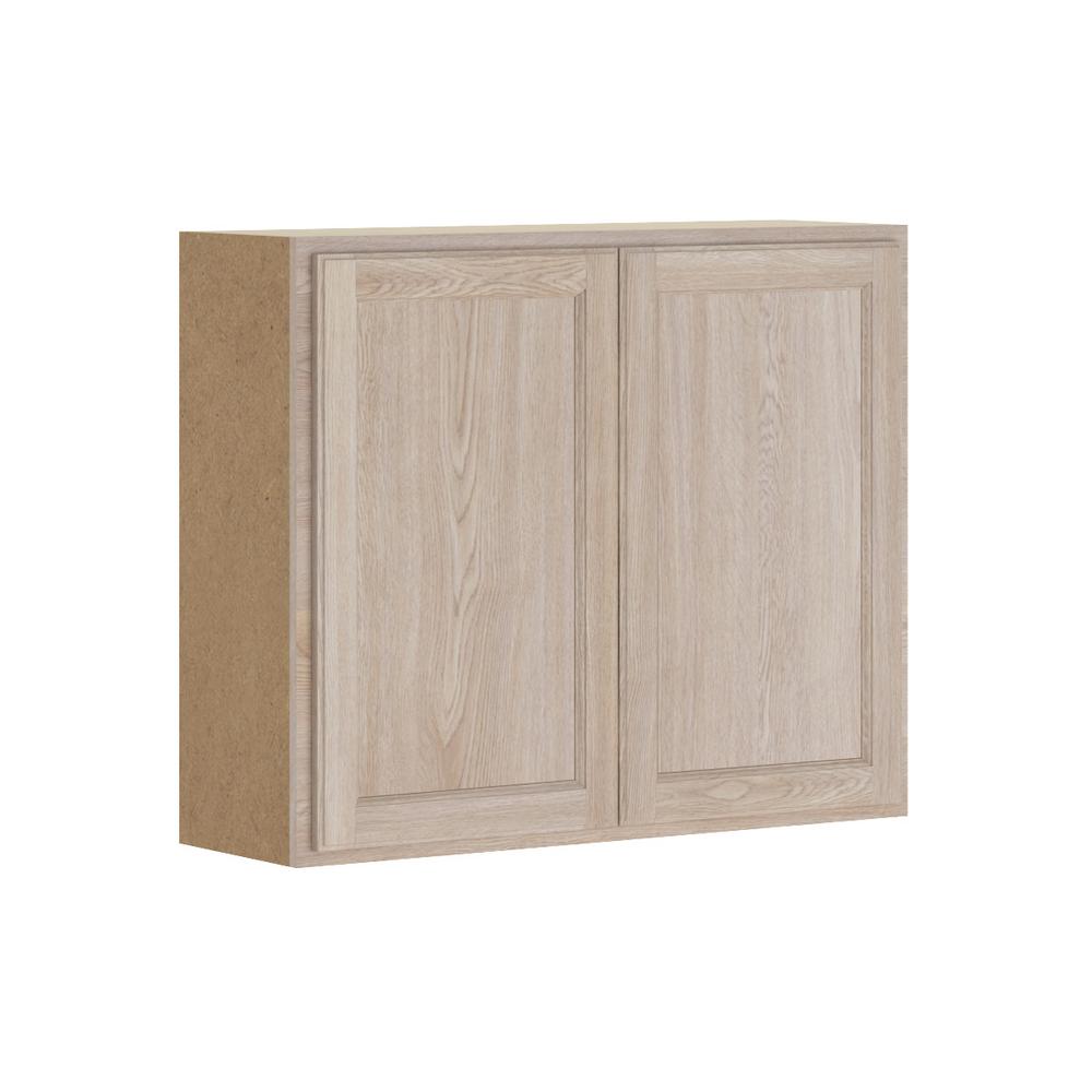 Hampton Bay Stratford Assembled 36x30x12 In Wall Cabinet Unfinished Oak
