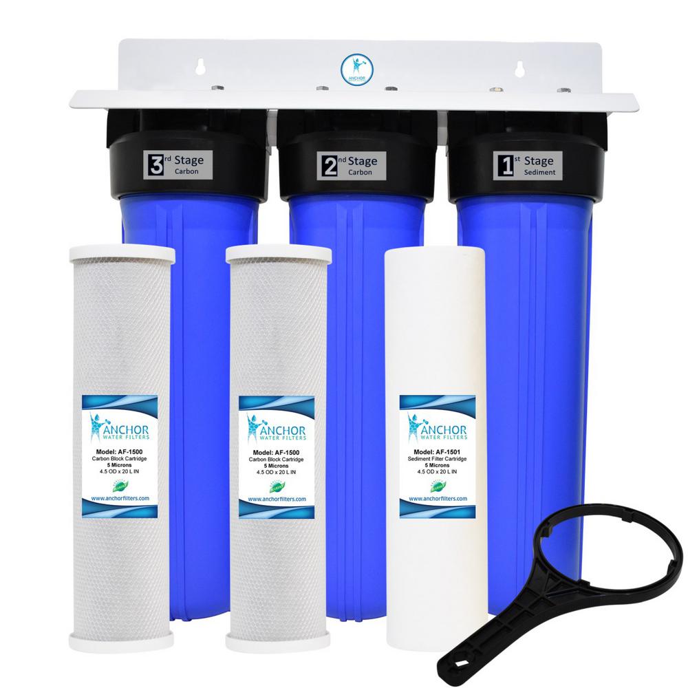 ANCHOR WATER FILTERS 3Stage Sediment and Dual Carbon Block Whole House