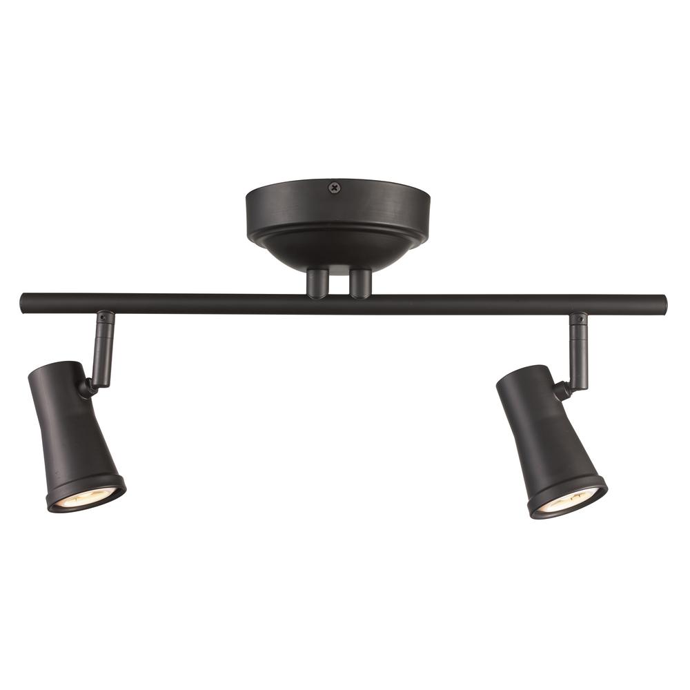 Bronze 2 Spot Light Track Lighting Kits The 2 Light Rubbed Oil Bronze Integrated Led Track Kit