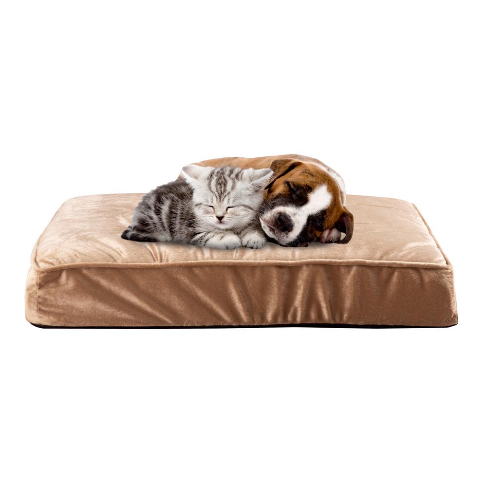 Petmaker Small Tan Egg Crate Memory Foam Orthopedic Pet Bed