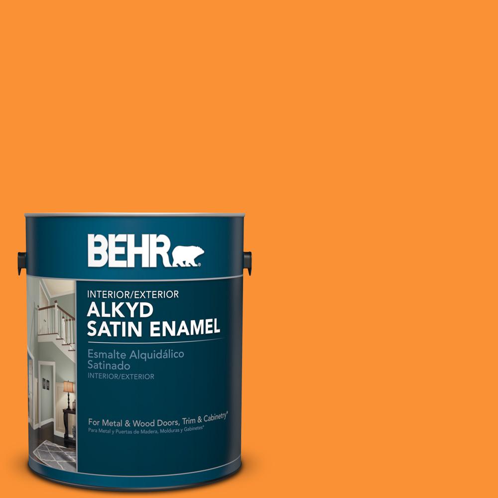 BEHR Premium Plus Ultra 1gal. SG230 Startling Orange Satin Enamel Exterior Paint985301