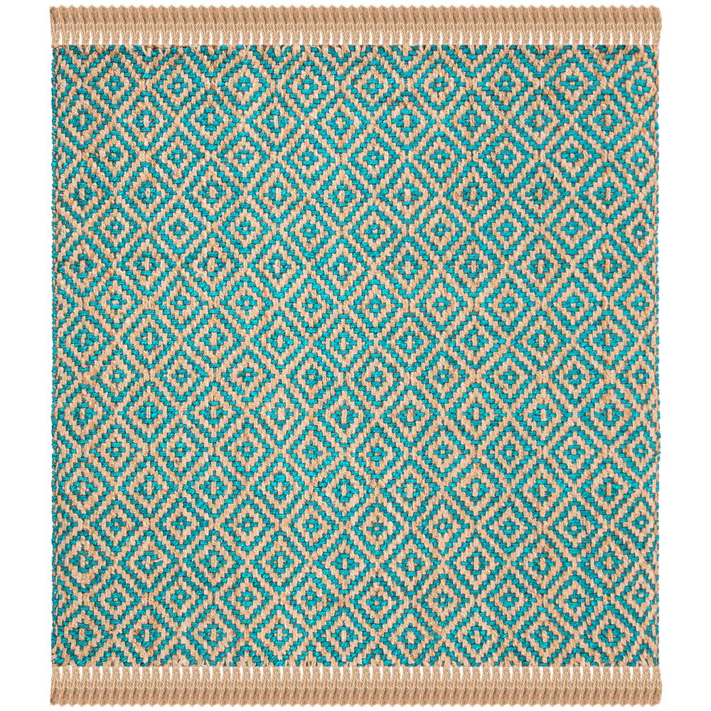 Safavieh Natural Fiber Turquoise/Beige 6 ft. x 6 ft. Square Area RugNF266C6SQ The Home Depot