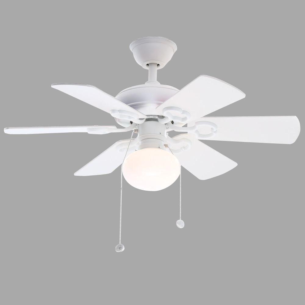 Hampton Bay Minuet III 36 in. Indoor White Ceiling Fan ...