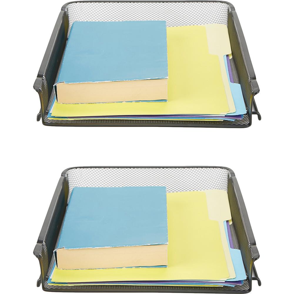 Mind Reader 2 Piece Stackable Letter Tray Desk Organizer